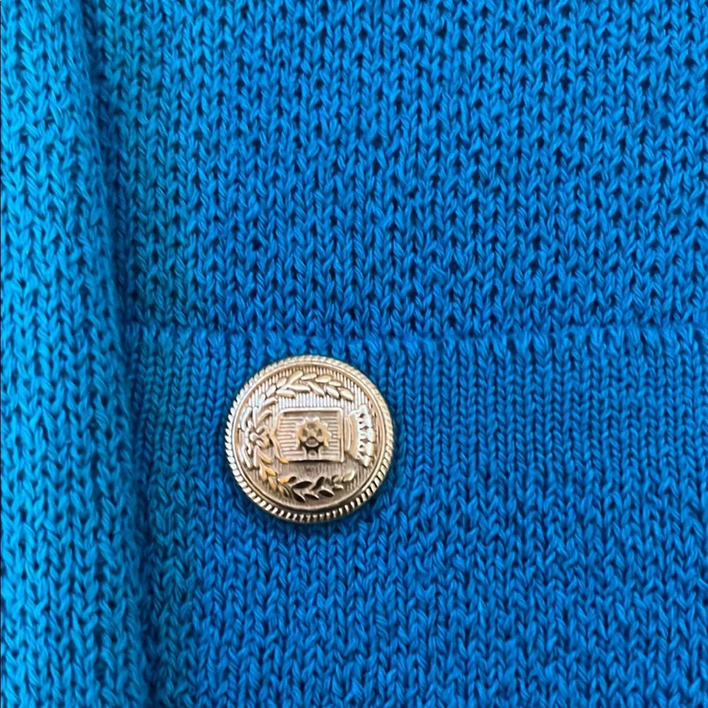 Zara Blue Button-Front Knit Jacket - Picture 3 of 4